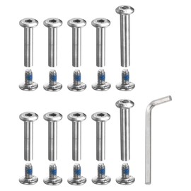 PATIKIL Inline Skate Axle Screw Replacement, 1 Set Roller Wheel Repair Kit Accessories with Shaft Wrench, Silver
