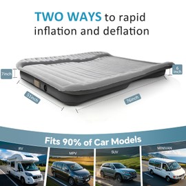 AKUDY Self-Inflating SUV Air Mattress with Built in Electric Pump，car air Mattress for Trunk，Portable car Mattress for Travle and Camping (Light Gray)