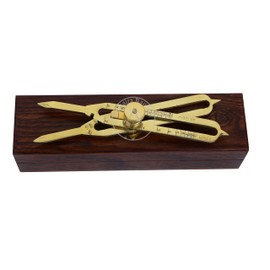 Humaira Nautical 6 Inches Nautical Professional Brass Straight Pattern Divider Compass Geometry Drafting Divider with Wooden Case
