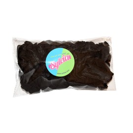 Syleia 100 Hair Ties - Black - Elastic Ponytail Holders No Crease Hand Knotted Fold Over 100 Pack