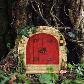 Fairy Door, Wooden Fairy Doors for Garden Elf Door Miniature Yard Ornaments for Garden Yard Trees Style G
