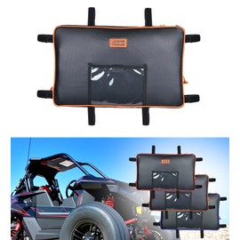Goldfire RZR Roof Storage Bag UTV Overhead Storage Bag Center Roof Bag Large Capacity Tool Waterproof Gear Bag For 2018-2024 Polaris RZR RS1 Accessories(Orange Piping)