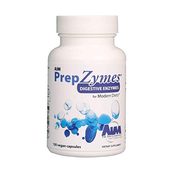 AIM PrepZymes Digestive enzymes Supplement (4 Bottle) 100 Capsules Allows for More Thorough Digestion of Food