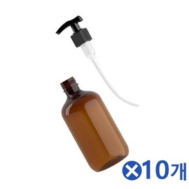 Basic translucent cylindrical shampoo container 300ml-Brown x 10