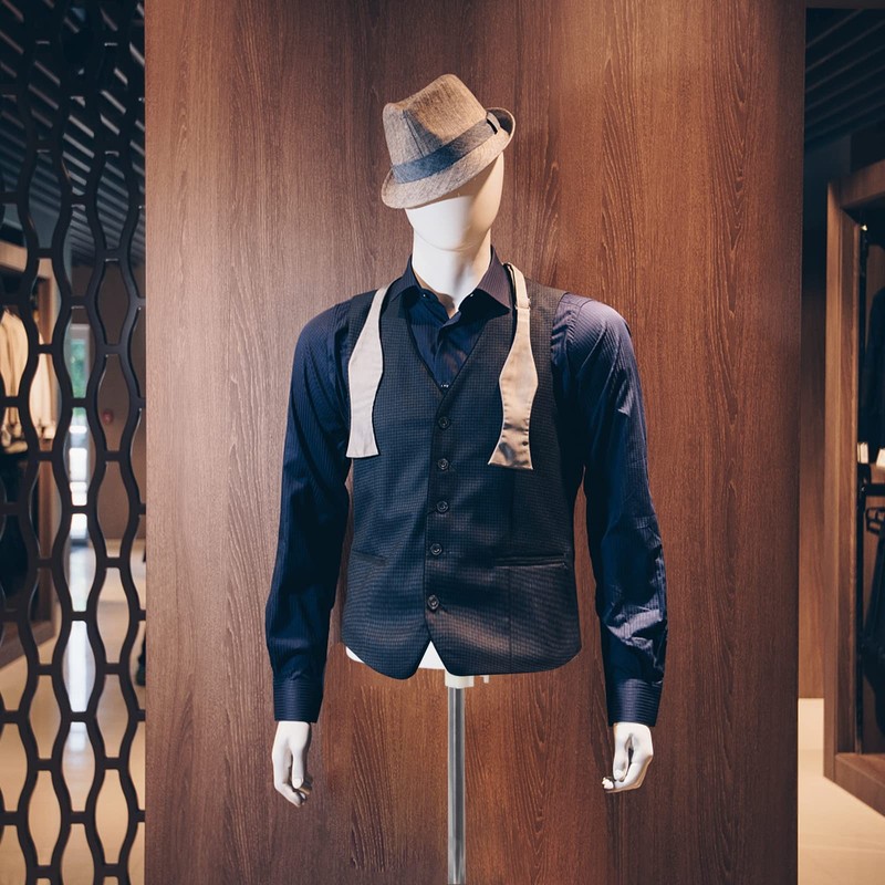 SHAREWIN Male Mannequin with Metal Stand Adjustable Plastic Half Body