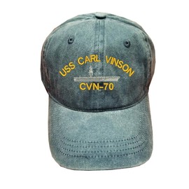 USS Carl Vinson CVN-70 Ship Military 100% Wash Cotton Hat Blue