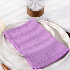 DeZerlor Purple Cloth Napkins Set of 12 Spring Easter Napkins Cloth Washable Decorative Cotton Napkins 16.5X 16.5 Inches for Wedding Baby Shower Bridal Shower Dinner Tea Party Decorations