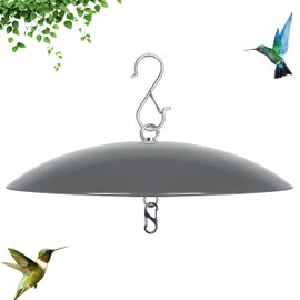 andergi 13" Bird Feeder Rain Guard, Hummingbird Feeder Shade Dome Cover, Hanging Baffle for Bird Feeder Pole,Smart Birds Feeder's Umbrella(Grey), 1 Pack
