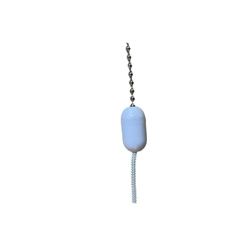 White Plastic Cord to Chain Connector for joining Chain and