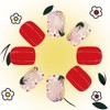 24 Pcs Small Flower Press on Nails Short Square -ZIFANHU