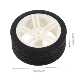 KICHOUSE 4PCS Multi Function Car Wheels Rubber Tires for DIY Science Projects Precision Hubs Enhance Stability Traction for Racing Car Models Black