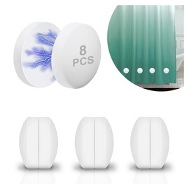 8 Pcs Shower Curtain Weights - 360° Silicone Wrapped, Rustproof and Waterproof - Heavy Duty Magnets for Stable Shower Curtains, Drapes, Tablecloths, Flags