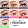 7Pcs Colored Winged Eyeliners Face Stamp Set, Star Flowers Heart