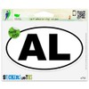 Alabama AL White State Oval Vinyl Car Bumper Window Sticker 3" x 2"