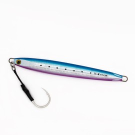 BLUEWING Speed Vertical Jigging Lure, Offshore Vertical Jig Deep Sea Jigging Lures, Saltwater Jigs Fishing Lures for Tuna Salmon Snapper Kingfish, Blue/Pink,120g