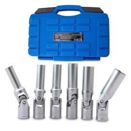 Bituxx Joint Glow Plug Wrench Set 6 Pieces (8/9/10/12/14/16 mm) 3/8 Socket Set Car Tool