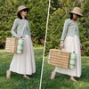 Picnic Basket for 4, Insulated Willow Picnic Baskets with Shoulder