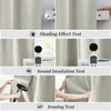 KEQIAOSUOCAI Full Shading Linen Curtains Greyish Beige 126 Inches Long
