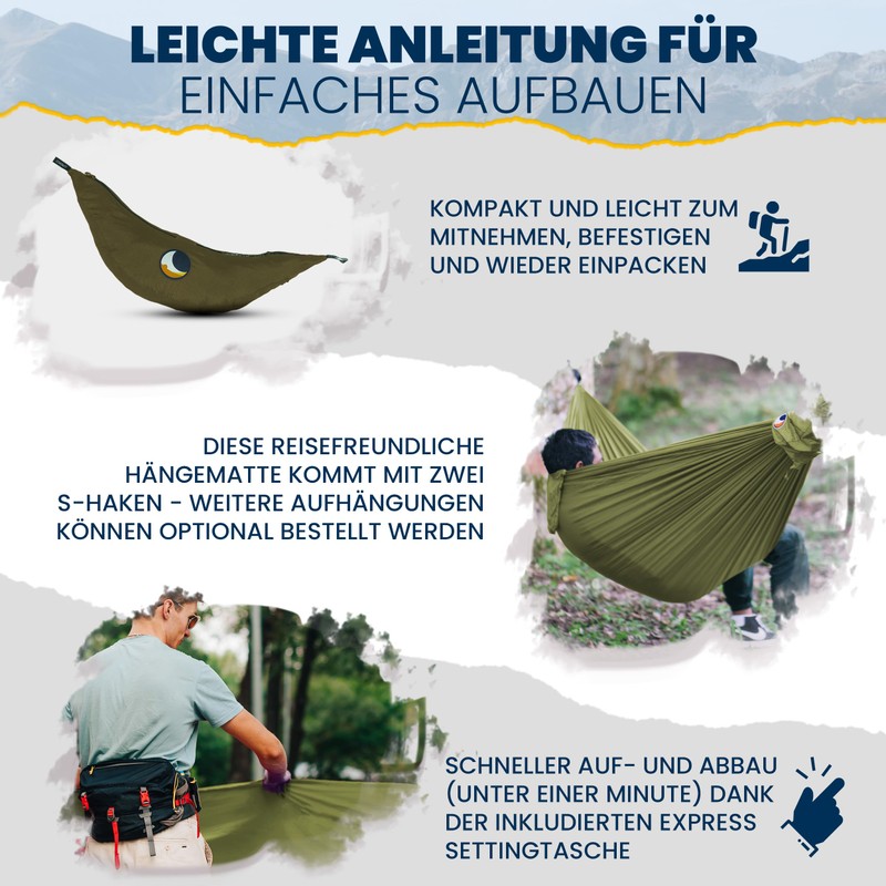 Parachute Hammock Compact - The Original Since 1996 | Army