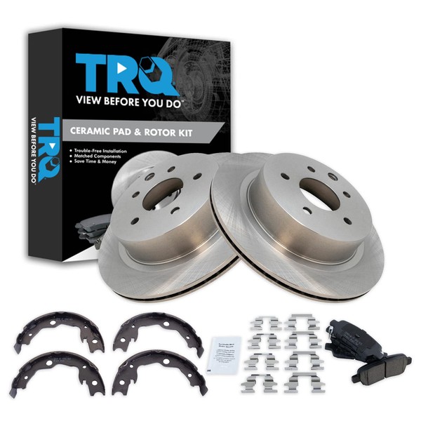 TRQ Rear Brake Pad & Rotor Kit Brake Pads Brake