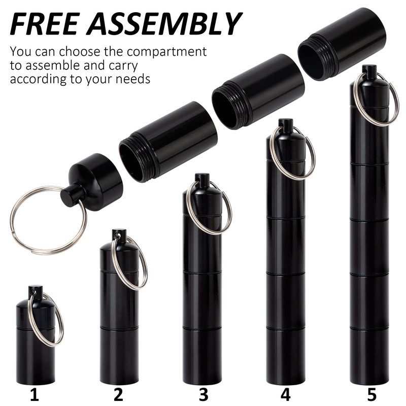 Pill Box Portable Pill Box with Key Ring 3 Compartments