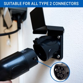 EVify Type 2 Cable Holder • EV Charger Holder • Type 2 Charger Wall Mount • Plug Holder Wall Bracket