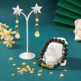 Elecrelive 60pcs Alloy Flower Bead Caps Real 18K Gold Plated Spacer Beads Metal Bead Ends Caps for Bracelet Necklace Jewelry Making