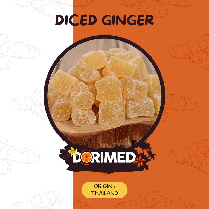 Candied Ginger, Cube, Resealable Bag, 500 g