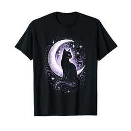 Witchy Moon Cat Witch Aesthetic Pastel Goth T-Shirt for Men Women