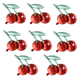 8PCS 20 Inch Cute Cherry Foil Balloons Red Fruit Mylar Balloons for Cherry Summer Themed Birthday Party Decoration Bab Shower
