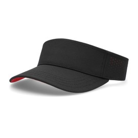 Pacific Headwear Standard Perforated Visor Powered by Coolcore, Black/Red