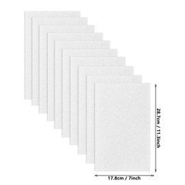 Jtnohx Glitter Foam Sheets with Adhesive Backing, Self Adhesive Eva Foam, Foam Paper for Crafts, 7"×11.3" 10 Pcs Sticky Glitter Craft Foam Sheets for Arts Projects (White)