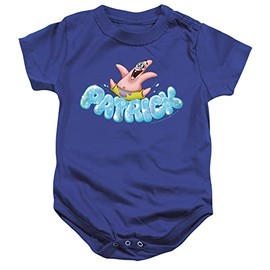 LOGOVISION Spongebob Happy Go Lucky Patrick Unisex Infant Snap Suit for Baby, Royal Blue, 12 Months
