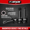 Upenjok 8-Pieces 1/2" Drive Impact XZN Triple Square Bit Socket