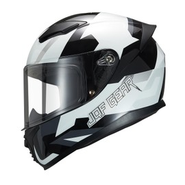 JQF Gear Full Face Motorcycle Helmet WS-607 DOT Approved Motorbike Racing Street Bike Helmets for Adults with Visor (Cube, XL)