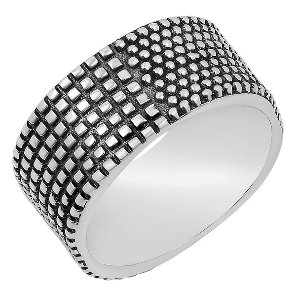 TISHAVI 925 Sterling Silver Wide Band Puzzel Ring for Stacking