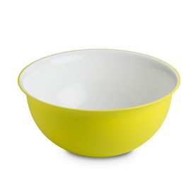 Bowl of 3,5 lt, Diameter 26,5 cm White Inside and Lime Green Outside, in Polypropylene and Antibacterial Microban, Sanaliving line by Omadadesign