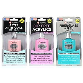 Nail-Aid 3pk Of After Artificials + Dip-free Acrylics + Fiberglass + Gel Top Coat, French Sheer, N/A, 1.65 Fl Ounce