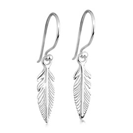 Elli Women's 925 Sterling Silver Xilion Cut Feather Earrings