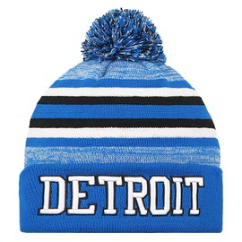 Beanie Hat Football Knit Hats Winter Cuffed Stylish Beanie Cap Sport Fans Fashion Toque Cap, Dl Blue, One Size