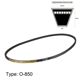 sourcing map O-850 V-belt, 850 mm, inner circumference, rubber, machine transmission, drive belt