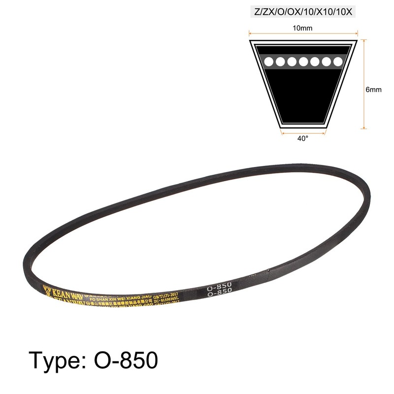 sourcing map O-850 V-belt, 850 mm, inner circumference, rubber, machine