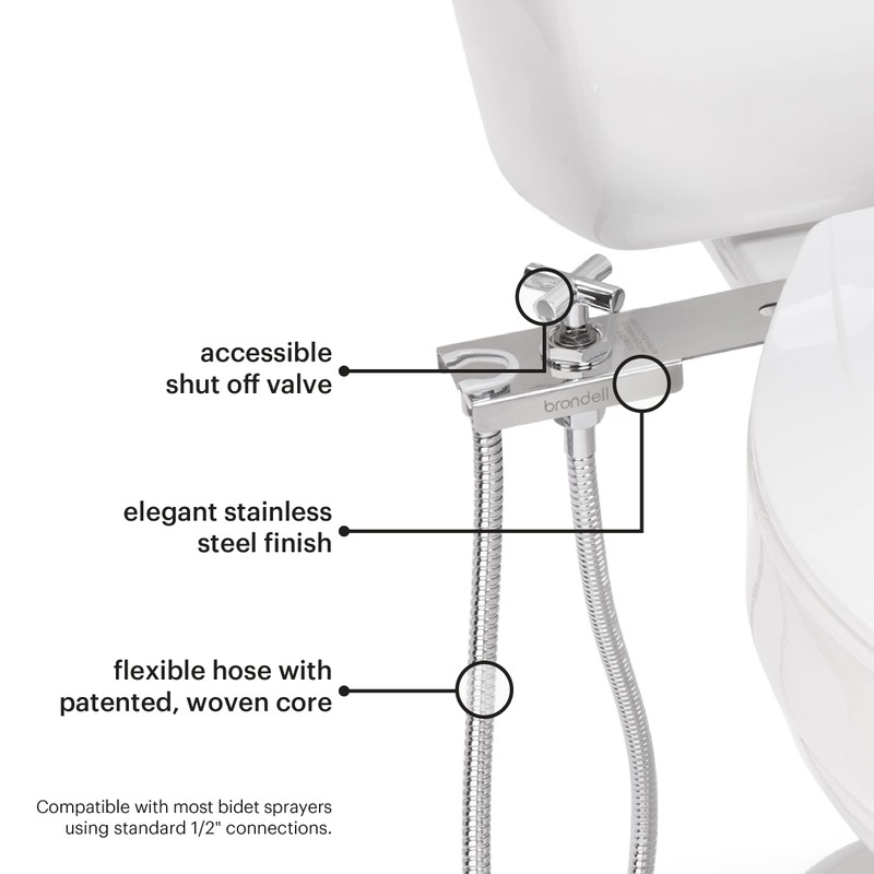 Brondell Hand-Held Bidet Holster Toilet Attachment with Integrated Shut-off, Accessory