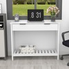 TaoHFE White Narrow Console Table with Storage Modern Wood Entryway