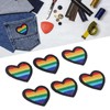 6 Parches de Corazón Arcoíris, Apliques de Corazón, Parches para