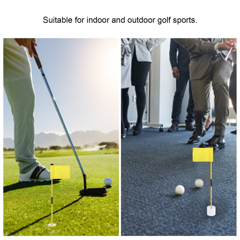 Practice Golf Hole Pole Cup Flag Stick Detachable 2 Section