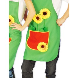 Das Kostümland Das Kostümland Gärtnerschürze Grillschürze grün mit Sonnenblumen