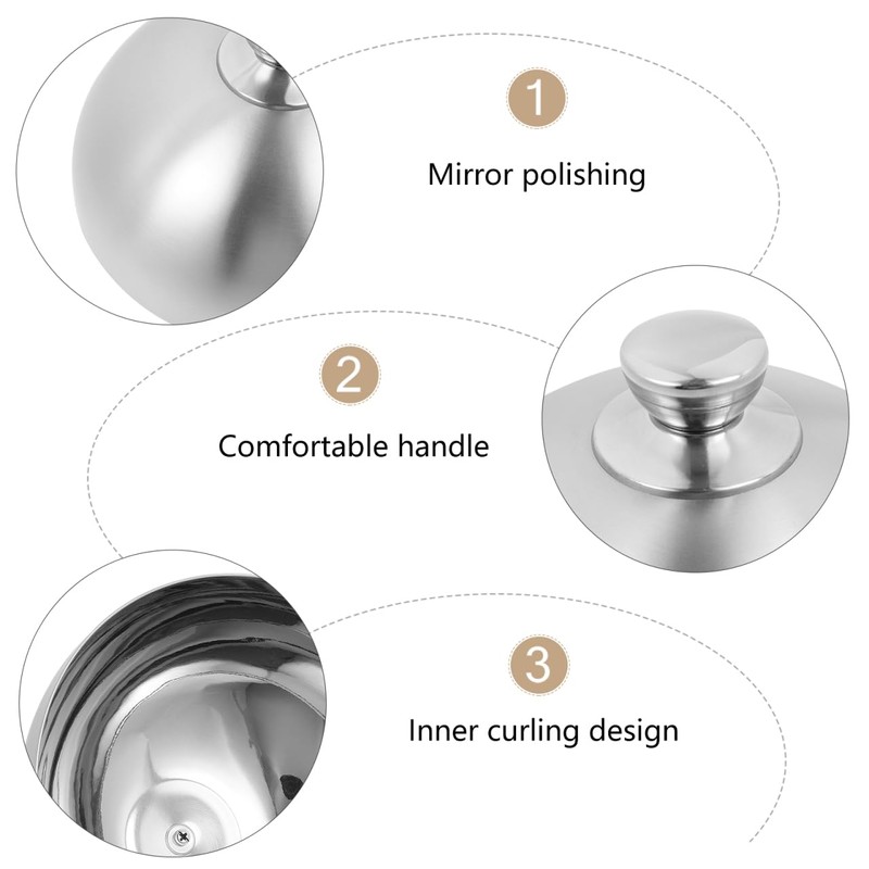 Healeved Stainless Steel Food Cover Dome - 7.87 Inch Plate