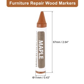 uxcell Furniture Repair Wood Markers, 8 Pcs Maple Touch Up Filler Sticks, Wood Wax Pen Crayons for Scratches, Wood Floors, Tables, Cabinet, Carpenters, Cover Ups