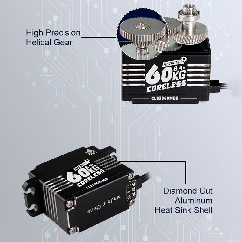 FLASH HOBBY RC Gear Servo 60KG Coreless Motor Super Torque